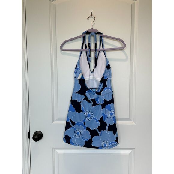 NWT Draper James Make it Poppy Faux Wrap Swimdress Navy Size XS - Picture 3 of 12